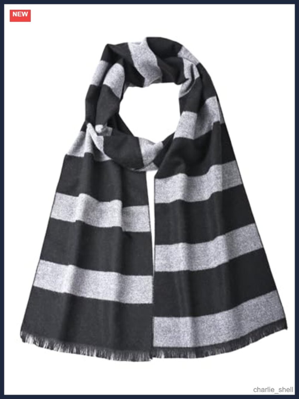 Men's Cashmere Feel Striped Scarf Fall Winter Cosplay Accessory